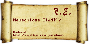 Neuschloss Elmár névjegykártya
